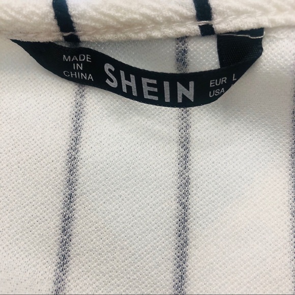 Shein Striped Black and White Crop Top Size Large - Picture 4 of 4